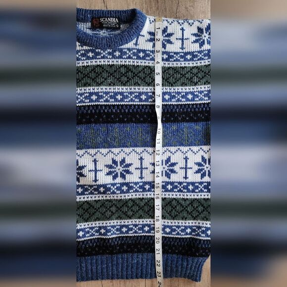 SCANDIA Nordic Sweater Fair Isle Men's Small Vintage 80s 90s Made in USA - Picture 4 of 6